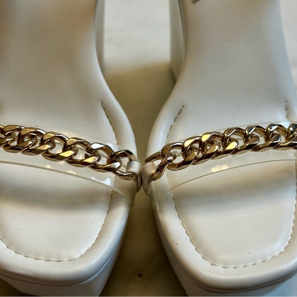 Aldo White Platform Shoes with Gold Accents - Picture 4 of 6